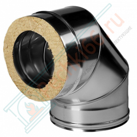 Отвод 90° с изол (НЕРЖ-321/0,8-НЕРЖ-439/0,5) d-300/380 (Дымок-Lux)