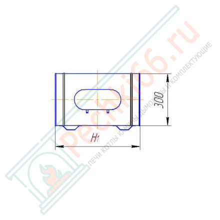 Бак для воды настенный, горизонтальный (НЕРЖ-304/0,8мм) 53 л (Дымок)