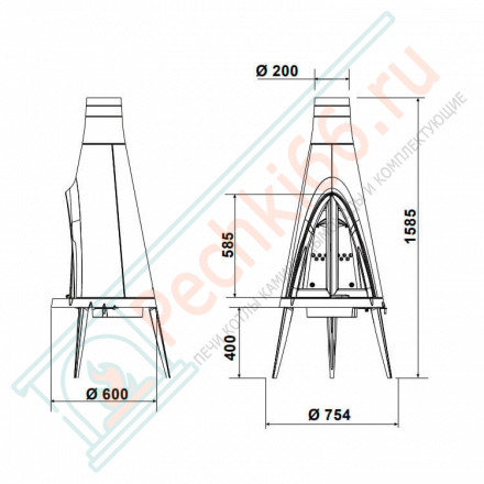 Печь-камин TIPI (INVICTA)