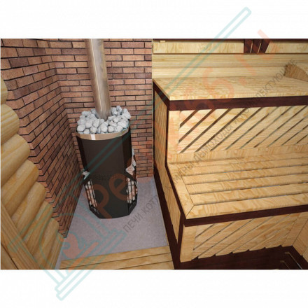 Печь для бани Русь-Сетка 12Л Панорама (Теплодар) до 12 м3