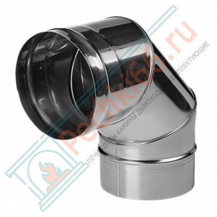 Отвод 90° без изол (НЕРЖ-321/0,5) d-200 (Дымок-Lux)