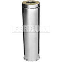 Сэндвич труба для дымохода L=1м (НЕРЖ-430/0,5-НЕРЖ-430/0,5) d-180/280 (Ferrum GS)