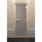 Стеклянная дверь для хамама в золотом профиле, сатин 210х80 (по коробке) (DoorWood)