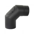 Отвод 90° с ревизией, черный d-120 (КПД)