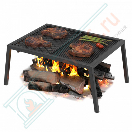 Плита чугунная Гриль, Стейк с подставкой (Везувий)