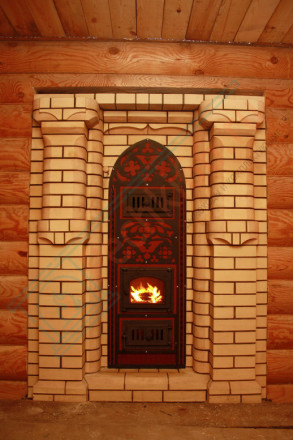 Банная печь Готика 30 с подогревом предбанника (Тройка) до 36 м3