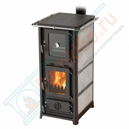 Отопительная печь OLIMPIA Stone, духовой шкаф, варочная панель, талькохлорит (MBS) до 240 м3