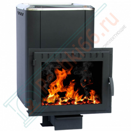 Чугунная банная печь Сибирь-20, конвекционная, с панорамной дверцей (НМК)