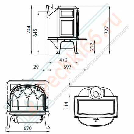 Чугунная печь F400 ECO SE BRM (Jotul)