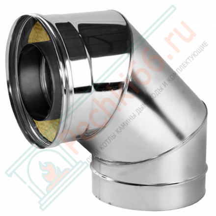 Отвод 90° V50R с изол (AISI-321/0,8-AISI-304/0,5) d-180/280 (Вулкан-Cerablanket)