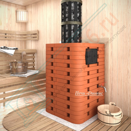 Печь банная Емельяныч под обкладку, с каминной дверцей 230 (Дионис)