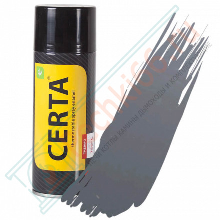 Термостойкая краска аэрозоль 0,52л, серый-графит, +600°С (Certa)
