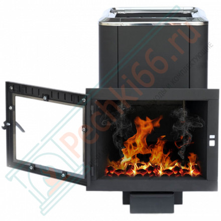 Чугунная банная печь Сибирь-24, конвекционная, с панорамной дверцей (НМК)