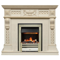 Каминокомплект Corsica - Слоновая кость с патиной (Ширина 1100) с электрическим очагом Cavendish