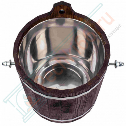 Обливное устройство 20л. с нержавеющей вставкой, дуб в темном (Woodson)