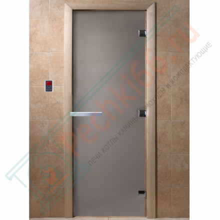 Дверь стеклянная для бани, сатин матовый, 2100х800 (DoorWood)