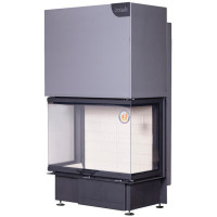 Каминная топка Дельта 800 три стекла принтинг подовое горение (Экокамин)