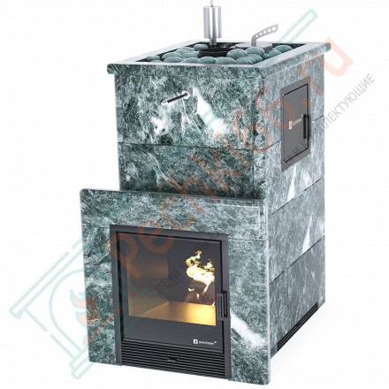 Печь для бани Геленджик-М2 в змеевике с открытым верхом (ИзиСтим)