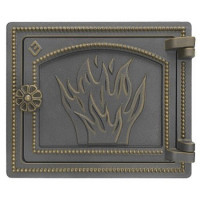 Дверца печная чугунная ДТ-3, бронза (Везувий)