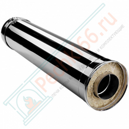 Сэндвич труба V50R с изол L=1000 (AISI-321/0,8-AISI-304/0,5) d-200/300 (Вулкан-Cerablanket)