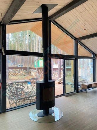 Печь-камин Мета-Бел Свитязь 7, поворотный под ключ (монтаж 08.2024)