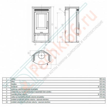 Печь-камин Arktis 4, тальк (ABX)
