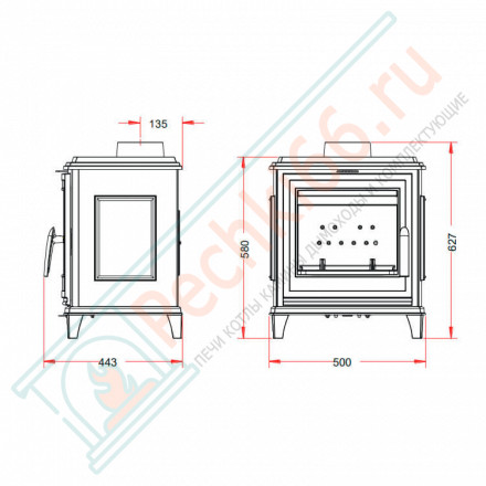Печь-камин SEDAN S графит (INVICTA)
