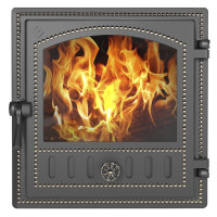 Дверца каминная чугунная 280, бронза (Везувий)