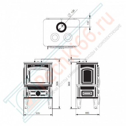 Чугунная печь-камин Lawa CooK (Ferguss) до 240 м3
