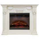 Каминокомплект Preston - Слоновая кость с патиной / Кирпич с очагом Cassette 400 NH