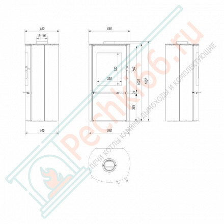 Печь-камин FALCON 9 (Kratki)
