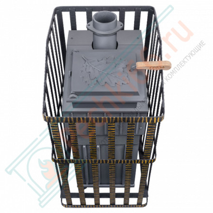 Печь Гефест Гроза Ураган 18 П2, панорамная дверца, закрытая каменка, до 18м3