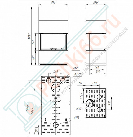 Камин Родос 800 белый шамот (ЭкоКамин)