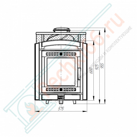 Печь для бани Атмосфера L+ КТТ, усиленная каменка, сетка нержавейка (ProMetall)
