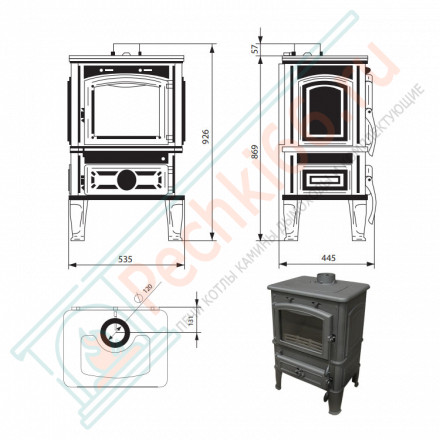 Чугунная печь-камин Magma (Ferguss) до 240 м3