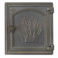 Дверца печная чугунная ДТ-4, бронза (Везувий)