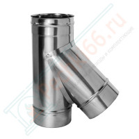 Тройник 45° без изол (НЕРЖ-321/0,5) d-130 (Дымок-Lux) Тройник 45° без изол (НЕРЖ-321/0,5) d-130 (Дымок-Lux)