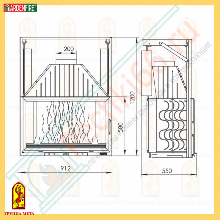 Чугунная топка Камилла 900П (Мета) 18 кВт