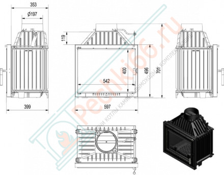 Чугунная топка Maja Deco (Kratki)