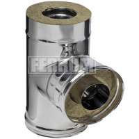 Сэндвич тройник 90° (НЕРЖ-430/0,8-НЕРЖ-430/0,5) d-130/200 (Ferrum HF) Сэндвич тройник 90° (НЕРЖ-430/0,8-НЕРЖ-430/0,5) d-130/200 (Ferrum HF)