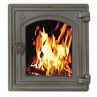 Дверца печная чугунная ДТ-4С, бронза (Везувий)