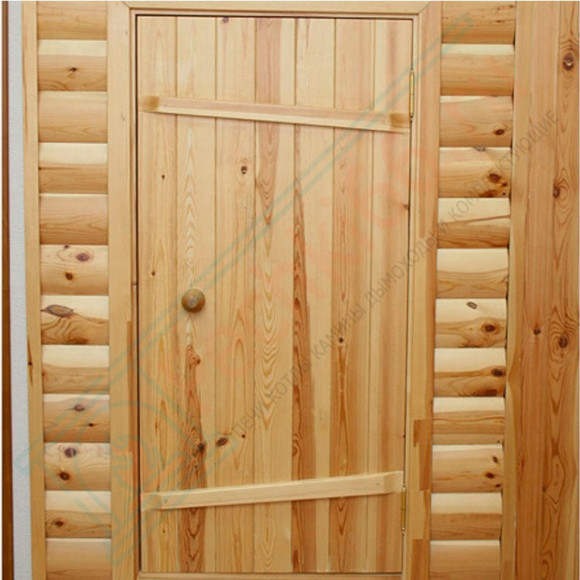 Входная деревянная дверь для бани 1800x900x40 сосна (Россия) в Тюмени