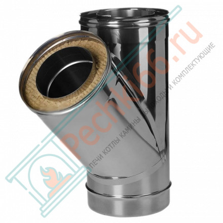 Тройник 45° с изол (НЕРЖ-321/0,5-НЕРЖ-439/0,5) d-115/200 (Дымок-Lux)