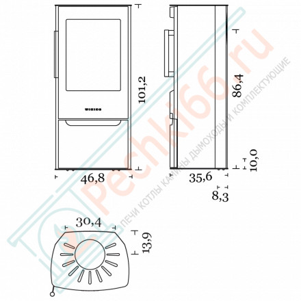 Стальная печь камин Miro 4 (Wiking)