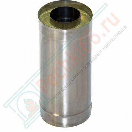 Сэндвич труба для дымохода L=0.5 м (НЕРЖ-439/1,0-ОЦИНК/0,5) d-130/200 (УМК)