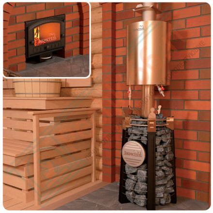 Банная печь Екатерина СТОУН стронг со стеклом (Добросталь)