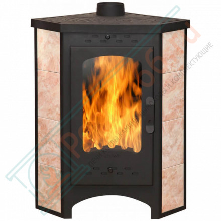 Печь-камин Бавария Угловая, с плитой (ЭкоКамин) до 195 м3