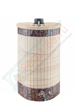 Дровяная банная печь Ферингер ОПТИМА "Окаменевшее дерево перенесённый рисунок + Россо Леванте" до 28 м³