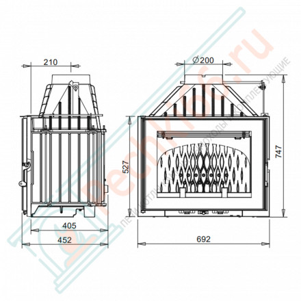 Чугунная топка Гранд Ангел 700 (INVICTA)