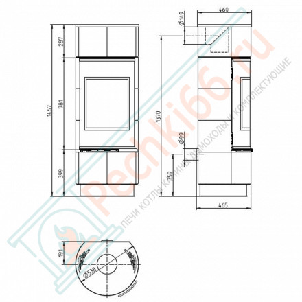 Печь-камин Atika Ceramik, черная (Thorma)